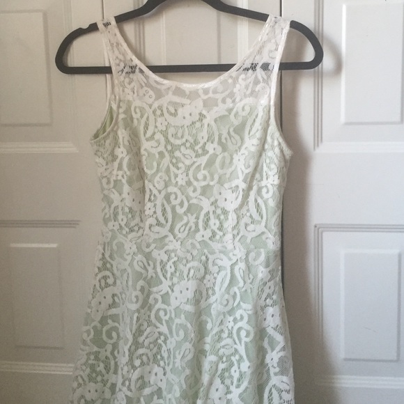 Tobi cream lace skater dress