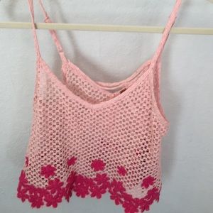 Free people crochet crop Cami