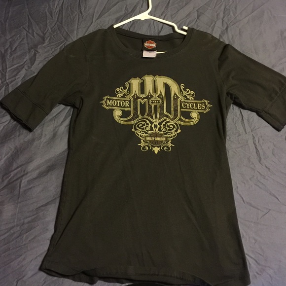 Harley Davidson Tops - Quarter Sleeve Gray Harley Davidson Shirt