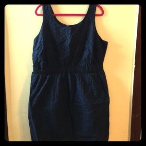 Navy Eyelet Dress