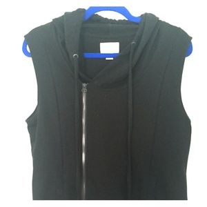 💀Black Cotton Blend Hooded Vest 💀