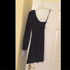 One sleeve little black dress