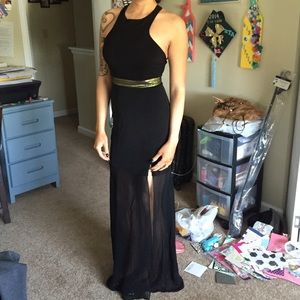 Long black mermaid style dress