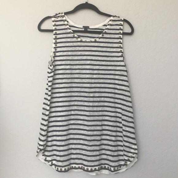 J. Crew studded embellished linen top