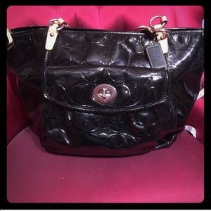 Authentic coach patent leather tote