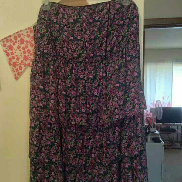 Pure Energy Purple Floral Ruffle Dress