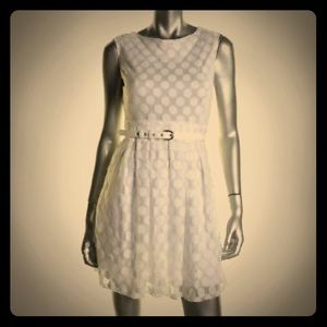 White Polka Dot Dress with Belt