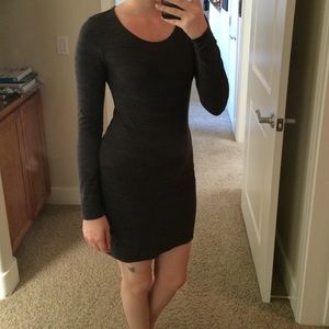 Dark grey bodycon dress w/ long sleeves