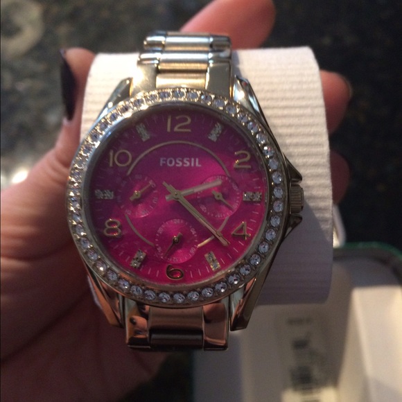 Pink Fossil watch