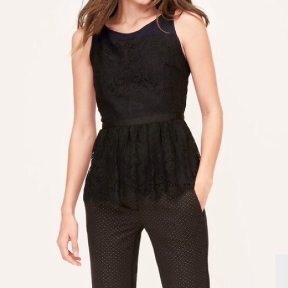 Ann Taylor LOFT Lace Peplum Shell