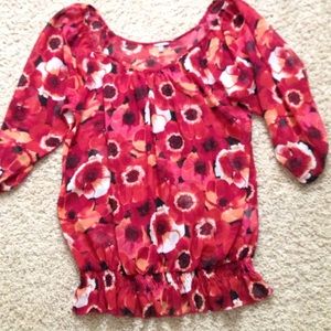 Red Flower Blouse