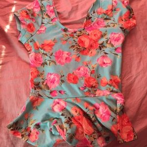 Floral peplum top