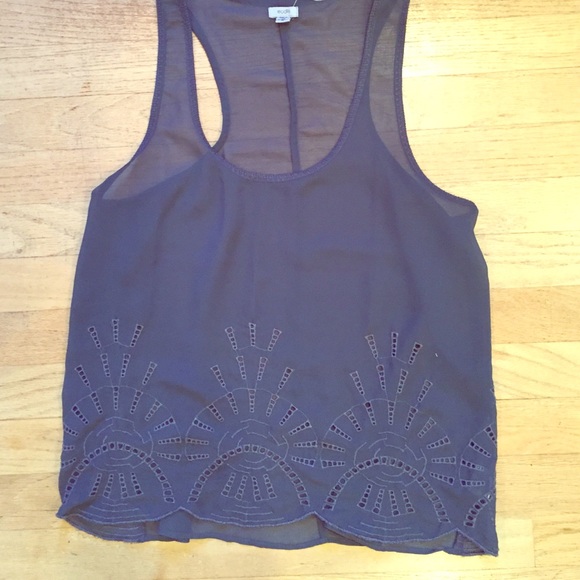Ecote Sheer blue tank top