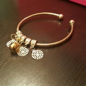 Snowflake Jingle Bell Bangle Bracelet
