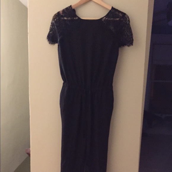 Loft black lace jumpsuit