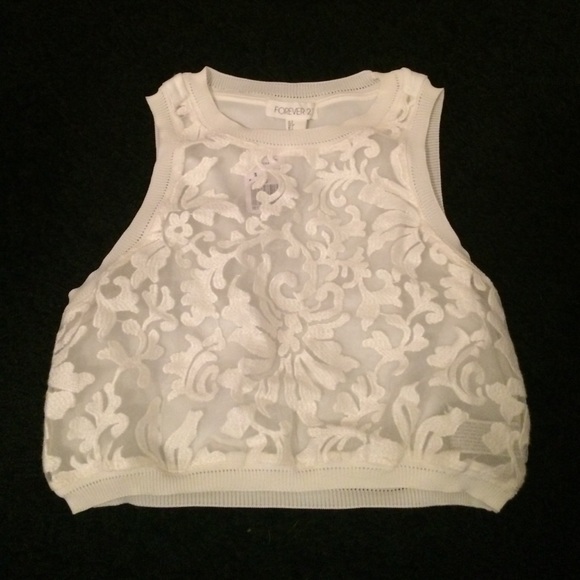 White see-through croptop