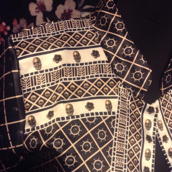 Collared Skull Roses Jacket Blazer - Picture 3 of 3