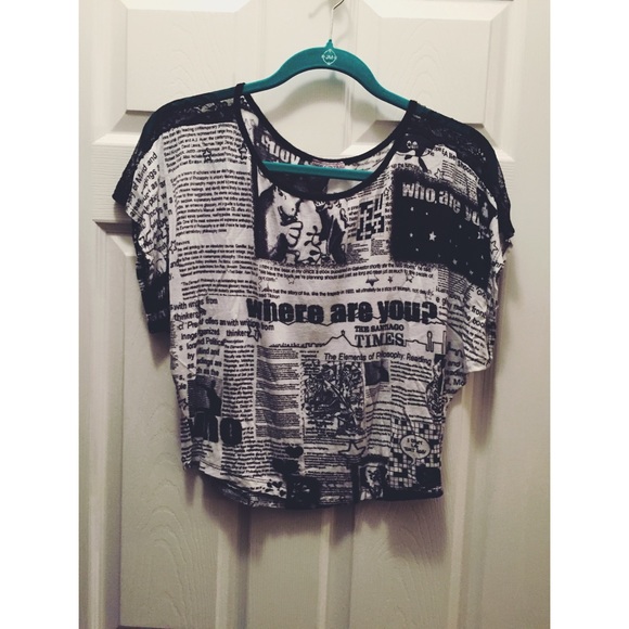 Black and White Crop Top