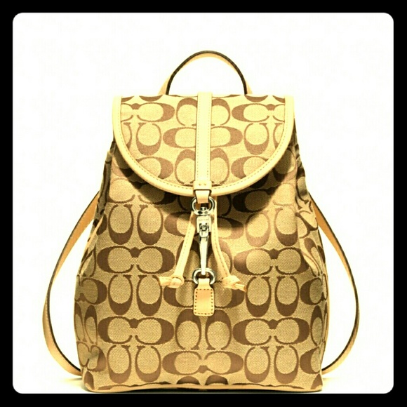 Coach Signature Backpack Handbag in excellent cond