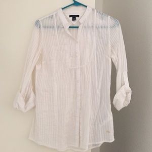 Tommy Hilfiger sheer white blouse button down
