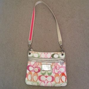 Multi colored coach purse