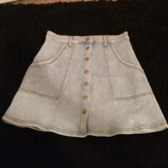Denim button down skirt
