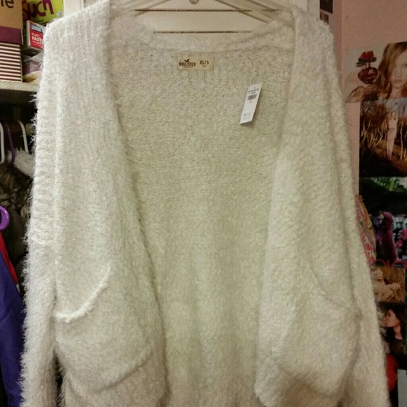 Hollister white shimmer sweater