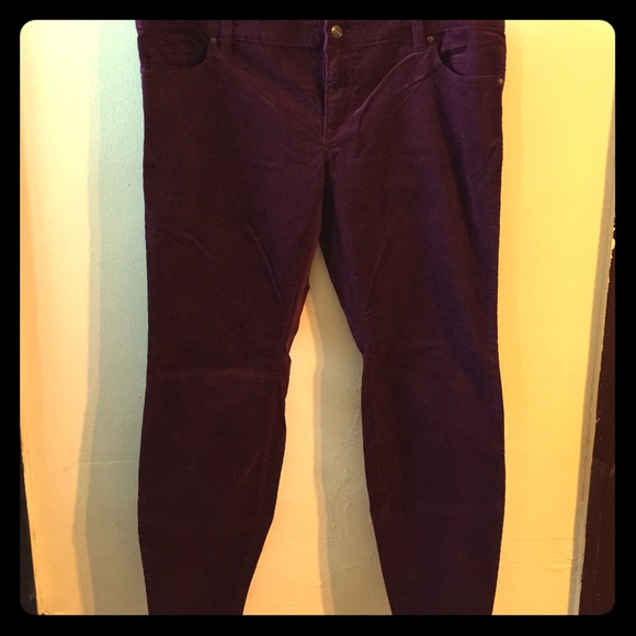 Purple Corduroy Skinny Pants