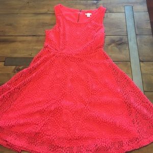 Coral a line lace dress