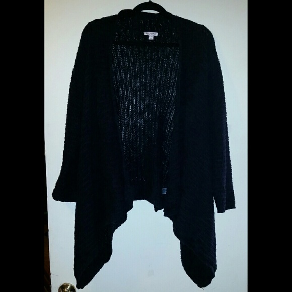 Black Crochet Sharkbite Hem Cardigan
