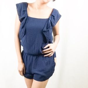 NWT Navy Lace Romper Small