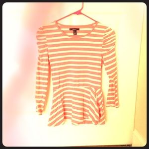 Forever 21 striped peplum top