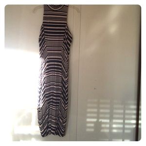 Bebe Black and beige striped dress