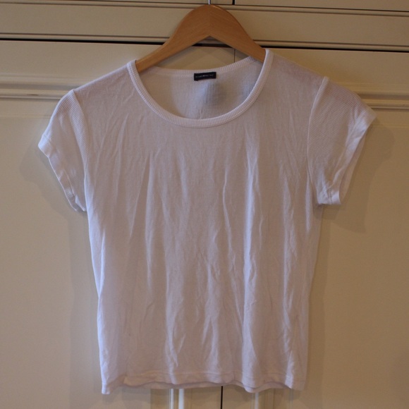 Ribbed white Brandy Melville T-Shirt