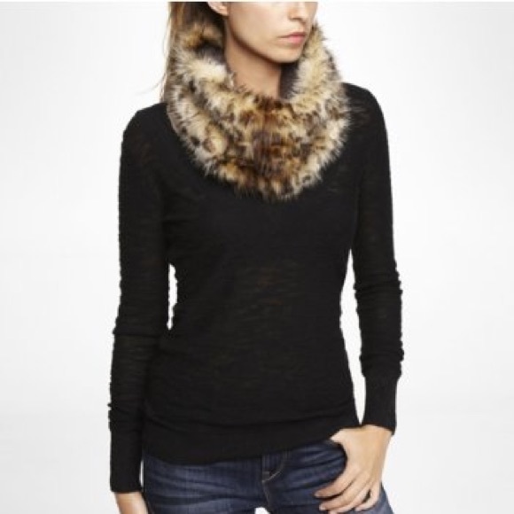 Express faux fur infinity scarf