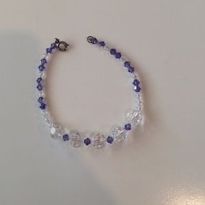 Purple n white crystal bracelet