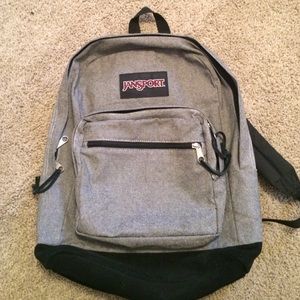 Jansport Gray denim backpack, with 15" laptop spot
