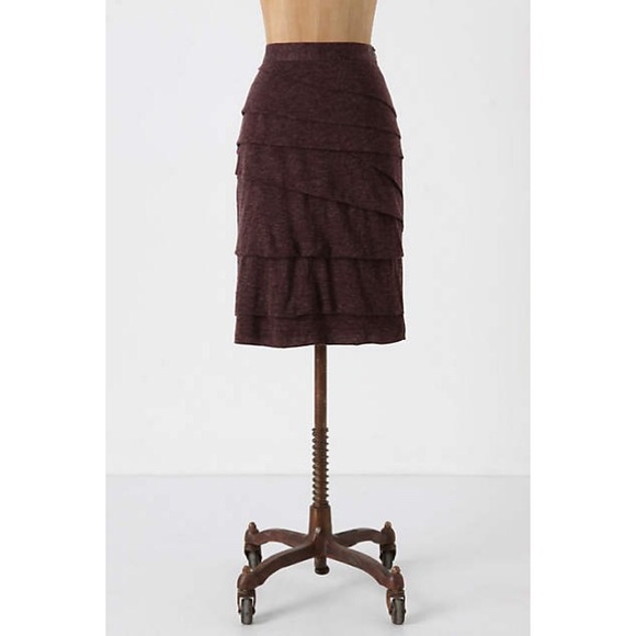 Anthropologie "Layered in Slate" pencil skirt