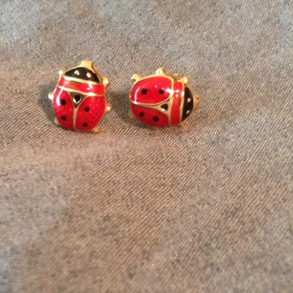 14k Ladybug Earrings