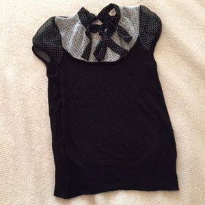 H&M (Divided) Black & White Polka Dot Sweater sz 2