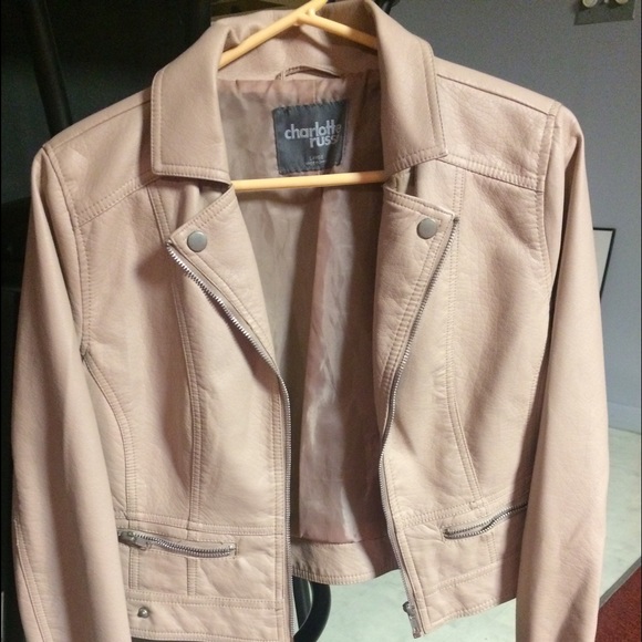 Light pink leather jacket