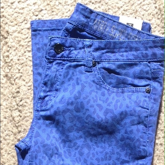 blue Cheetah print jeans