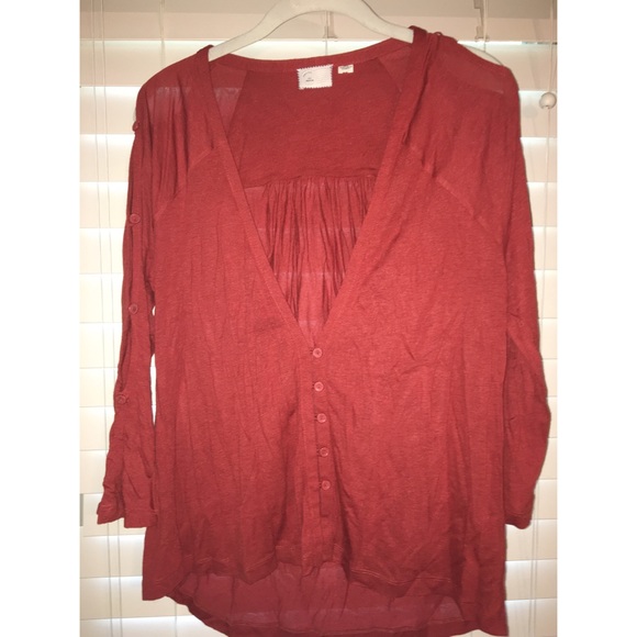 Anthropologie 3/4 sleeved cardigan top