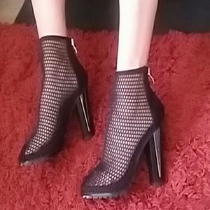 Bebe Black Ankle Boot Heels