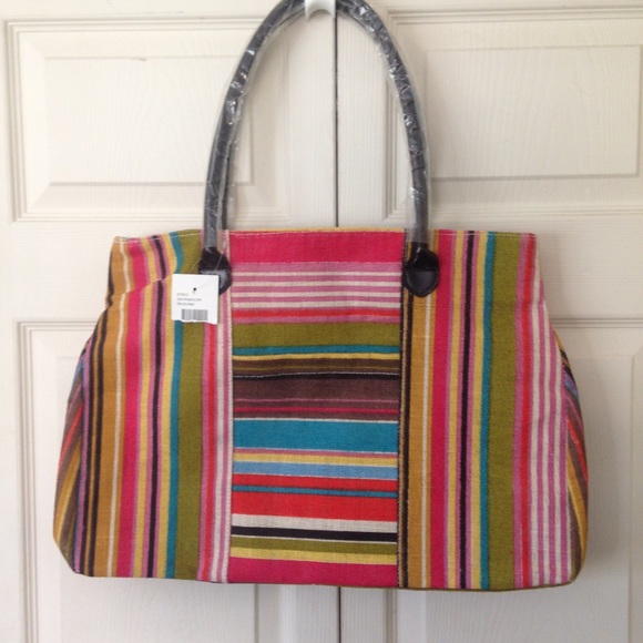Rainbow colorful jute shoulder bag
