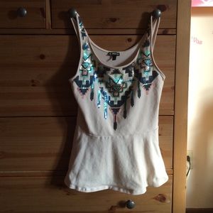 Express embellished tank top