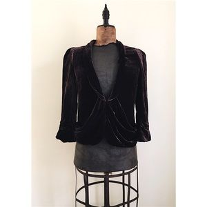 Anthropologie velvet drape jacket