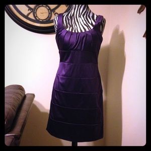 Deep Purple Satin Dress 10