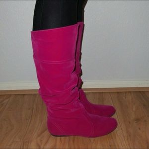 pink slouch boots