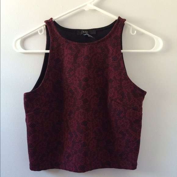 PacSun Tops - Maroon and Black Crop Top